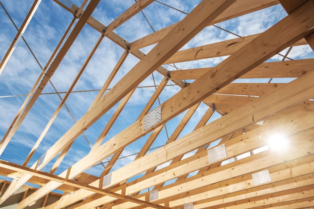 Construction structure de toit en bois