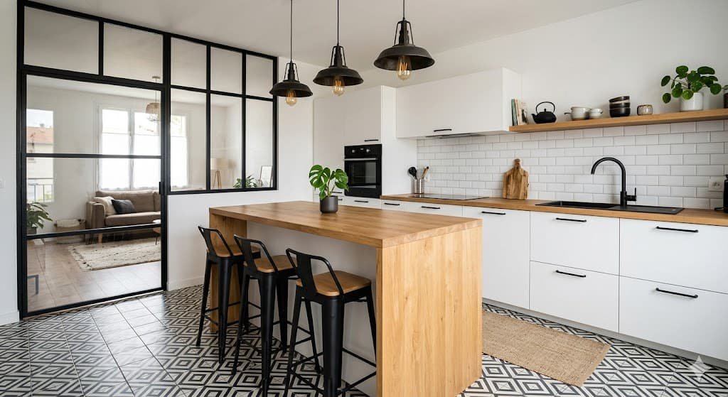 La cuisine design avec touches de noir