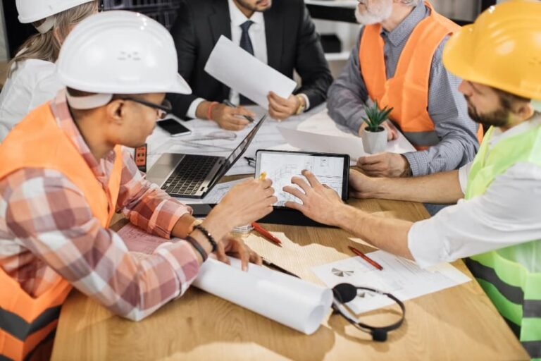 Partenaires utilisant une tablette numérique pour le travail