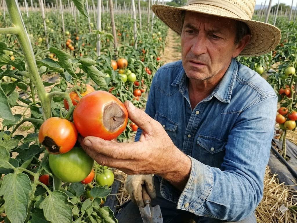 Cul noir de tomate agriculteur