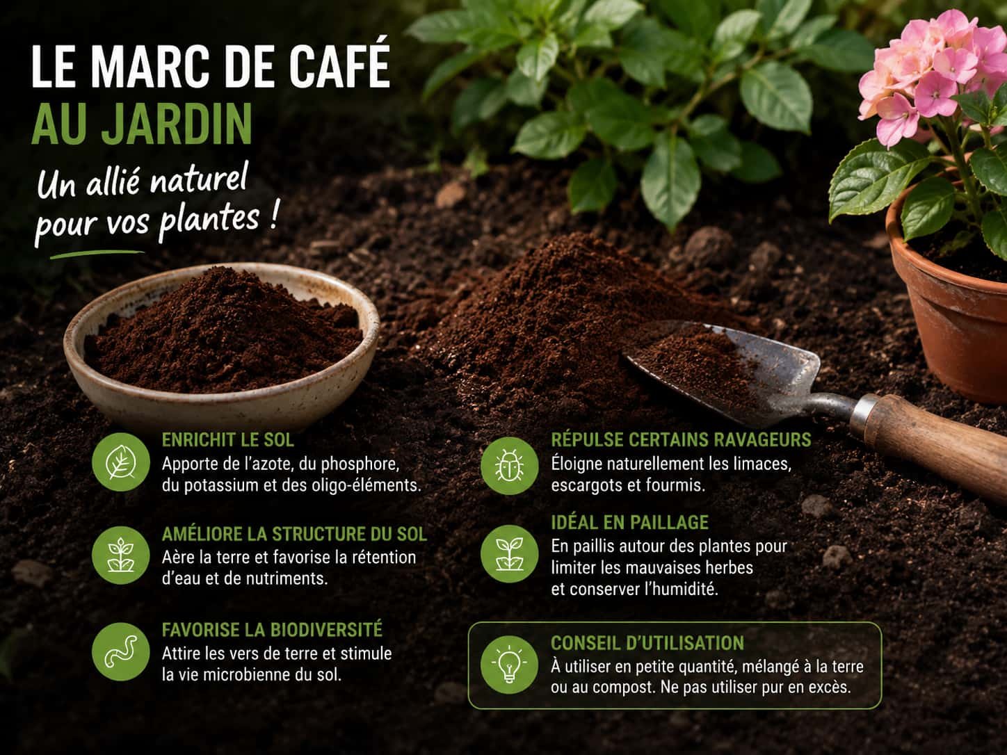 Marc de café jardin