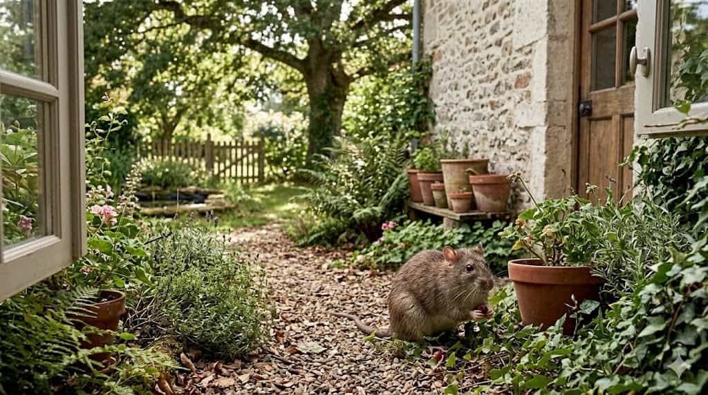 Rat dans le jardin