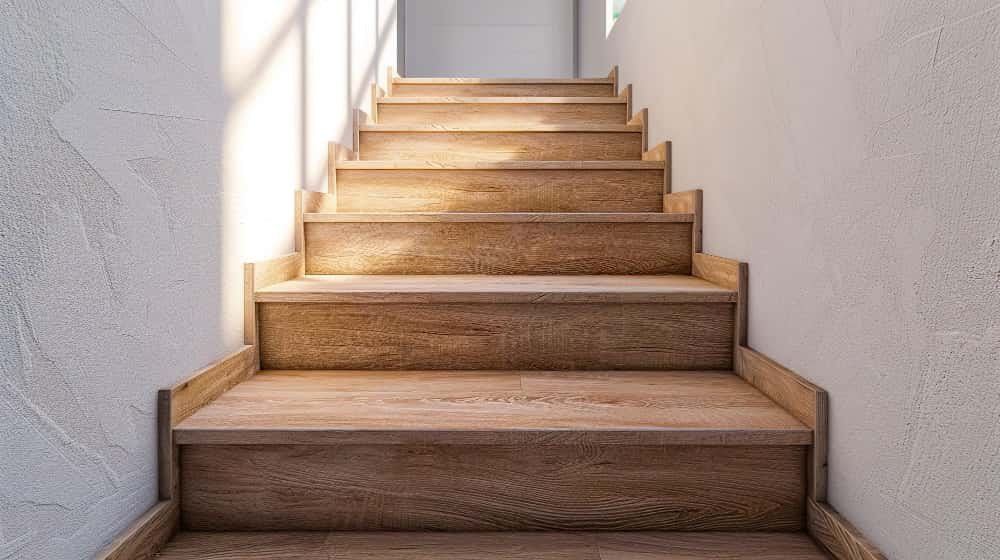 Des escaliers en bois de frêne naturel