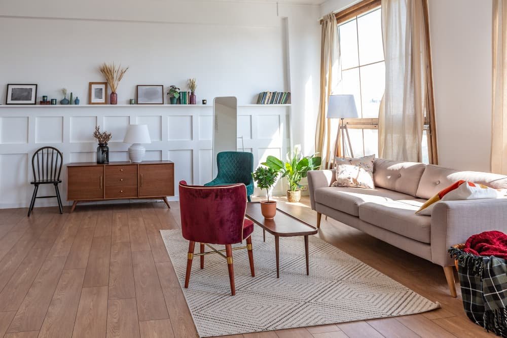 Intérieur de studio vintage dans des couleurs claires