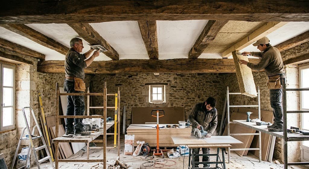 Créer un chantier Plafond entre poutres anciennes