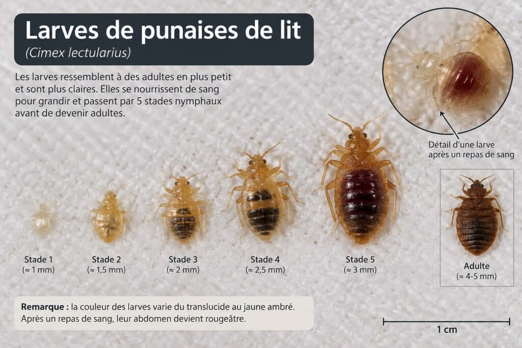 Larves de punaises de lit